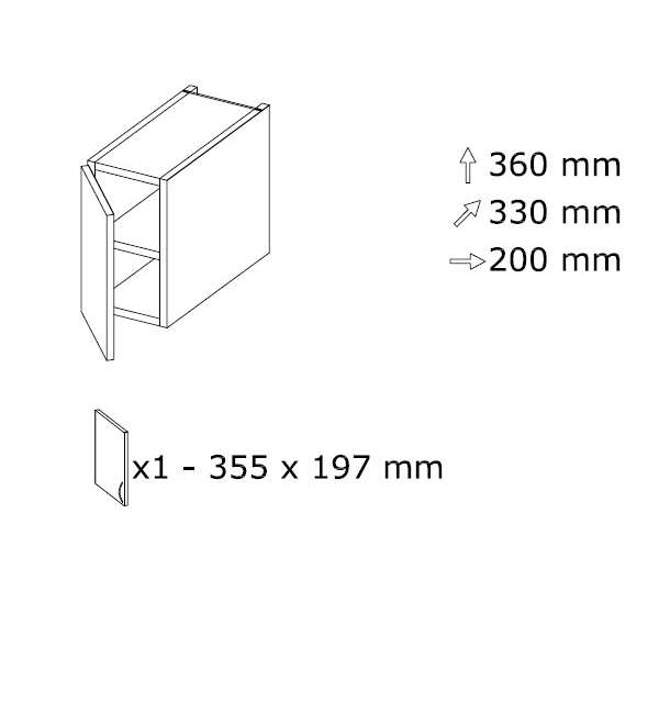 Seinäkaappi NOD 2 L 200 x K 360 Seinäkaappi NOD 2 L 200 x K 360